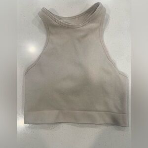 Bombshell Sportswear Beige Sleeveless Crop Top